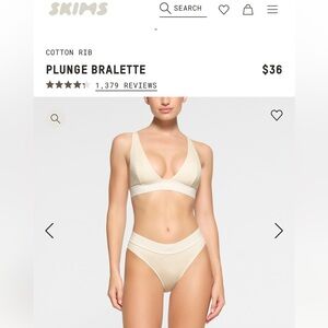 SKIMS cotton rib plunge bralette